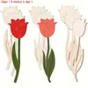 Jardim de Infância DIY Mão de Bebê Pintada Grafite Madeira em Branco Tulipa Flor Pequena Lasca de Madeira Flor Decoração de Madeira