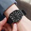 1 peça - Relógio Feminino Fashion com Mostrador Roma Quadrado de Quartzo com Pulseira de Silicone Casual