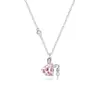 Agradable Collar de Conejo Rosa Dulce Lindo Cadena para Clavícula Diseño de Nicho Conejo del Zodiaco Femenino Año de Cumpleaños Joyería Regalo