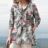 Punto Cruzado Aliexpress Amazon 2023 Otoño Nuevo Casual Manga Tres Cuartos Camisa Talla Grande Estampada Botón