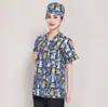 Ropa estampada multicolor para lavar a mano para hombres y mujeres, batas quirúrgicas de manga corta, ropa interior para personal médico, uniformes de enfermería de comercio exterior