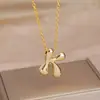 Transfronterizo Globo Caliente Latón Brillante Burbuja Lindo Gordito 26 Inglés Plata Letra Colgante Collar Mujeres