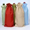 Bolsa de Lino para Embalaje de Botellas de Vino Nuevo Transfronterizo Bolsa de Regalo para Vino Tinto Bolsa de Regalo con Cordón Bolsa de Embalaje de Lino para Vino Tinto