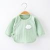 Roupas para bebê recém-nascido classe a algodão puro 0-3 meses roupa de meio costas bebê recém-nascido blusa fina roupa Heshang primavera e outono