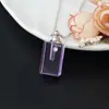 Botella de Cristal Morado, Botella de Cabello Fetal, Botella de Perfume con Aceite Esencial Incrustada de Diamantes, Collar, Tapa Retorcida, Botella Recargable, Colgante, Regalo de Cumpleaños