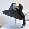 Sombrero de Pescador con Lazo de Seda Arrugada Estilo Japonés Sombrero de Paja para el Sol de Verano Sombrero de Cuenca Simple Cola de Milano Sombrero de Sol