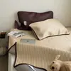 Estilo Ins Rayas Simples Juego de Tres Piezas Color Contrastante Combinar Seda Fresca Seda de Hielo Alfombra Suave 1.2m Dormitorio Doble 1.8