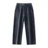 Pantalones de hombre, nueva colección otoño/invierno 2026: cuadros diagonales, pierna recta, pantalones largos, pantalones deportivos de punto para hombre, corte holgado, forrados de felpa, pantalones casuales