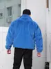 Chamarra de forro polar doble cara, engrosada para otoño e invierno, cálida, con cuello alto, cierre de cremallera, abrigo deportivo casual de moda para parejas, hombres y mujeres