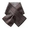 Bufanda de cachemir a rayas perforada de moda para otoño e invierno para hombres y mujeres, calentador de cuello de cachemir versátil, bufanda de cuello perforada cálida tejida