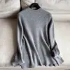 2026 Lã Vintage Versátil Gola Alta Meia Malha Suéter de Lã Novo Camisa Base para Mulheres Atacado H01AS603