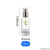 En stock: Botella de vidrio transparente tipo prensa de 50 ml con fondo grueso para loción, adecuada para dispensar sérum, base de maquillaje y producto para el cuidado de la piel