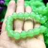 Pulsera de Calcedonia Verde Hielo Alto para Mujer Cuentas Redondas Pulsera de Jade Imitación Joyería de Cristal Ligera de Lujo Regalo para Mejor Amiga Cuerda Colorida