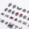 Accesorios de bricolaje para Halloween, arte de uñas, joyería de aleación, viento oscuro, araña, calavera, murciélago, cruz, arte de uñas, adornos de diamantes