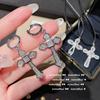 Pendientes de cruz Paparacha con gemas 18K pendientes de cruz de circonita brillante multicaratado collar de la antigüedad media