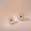 Aretes para Mujer, Aretes de Flor Corazón con Circonita Micro-pavimentada de Cobre, Nueva Moda de Nicho, Diseño Simple, Joyería de Temperamento y Versátil