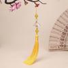 10cm borla de leque branca estilo antigo Hanfu pingente de leque yajin DIY novo pingente de bolsa estilo étnico chinês pingente de carro borla
