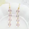 Pendientes de Gancho de Estilo de Moda de Lujo Ligero con Cuentas de Colores y Diseño Único, Largos Colgantes Estilo Hada Versátiles Elegantes