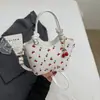 Nova Bolsa de Mão Feminina Tendência, Bolsa Tote Cereja Elegante para o Dia a Dia, Bolsa de Ombro Texturizada com Estampa de Nicho, Bolsa de Braço