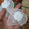 Indústria pesada Multi-camadas de malha bordado miçangas renda artesanal miçangas renda tecido de renda vestido de noiva véu acessórios de roupas