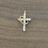 Amazon colar com pingente de cruz banhado a ouro em aço inoxidável com zircônia completa platina ouro 18K colar de cruz para mulheres