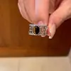 Anillo Abierto Ojo de Tigre Maillard Ecológico, Diseño Versátil de Nicho, Conjunto de Joyería de Moda de Alta Gama