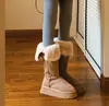 Botas de Neve Cinzas com Pelo Integrado e Sola Grossa para Mulheres, Novo Estilo Inverno 2026, Botas de Neve Longas com Fivela de Pelúcia Espessa