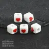 Cuentas Cerámicas Cuadradas de 8 mm con Letras y Agujeros Verticales, Materiales para Manualidades Infantiles, Cuentas Sueltas, Forma de Corazón, 26 Letras, Accesorios para DIY, Pulsera