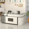 Mostrador de Recepción Curvo Simple Hecho de Material Grado E1 con Cajones y Cerradura, Venta Directa, Venta al por Mayor Transfronteriza, Envío Gratis, Fábrica de Origen