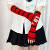 Nuevo Estilo Manga de Lana Tejida Delgada Otoño e Invierno Cálido Estilo Universitario JK Japonés Manga Larga sin Dedos Acumulada para Brazo