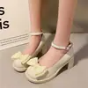 Zapatos Mary Jane para Mujer 2026 Otoño Nuevo Estilo Moda Dulce Lazo Suela Gruesa Tacón Grueso Perla Zapatos Pequeños de Cuero Versátiles Zapatos de Salón