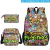 3D Nuevo Producto mi monstruo cantante Mochila de Concierto de Monstruos Bolsa Escolar Bolsa para Lápices Bolsa de Hombro Juego de Tres Piezas