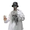 Camiseta de Manga Comprida Moda Outono Masculina Marca Diablo Suéter Gola Careca Estilo Hong Kong Solto Fashion Hip-hop Casual Camiseta Básica