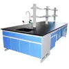 Bancada Experimental Aço-Madeira, Bancada de Laboratório, Equipamento de Bancada de Testes, Mesa de Experimentos Químicos, Bancada Central Totalmente em Aço, Fabricante de Bancada Lateral