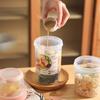 Taza de Ensalada de Desayuno Taza Mason con Tapa Portátil Saliente Fruta y Verdura Comida Ligera con Tenedor Taza Ácida