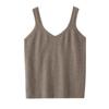 Otoño e Invierno 2024 Nuevo Suéter de Punto de Cachemira para Mujer Camisola Top Corto sin Mangas Calado