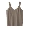Nuevo Suéter de Punto de Cachemira para Mujer Otoño e Invierno, Camisola Top Corto con Diseño Hueco sin Mangas