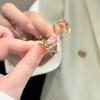 Anillo de Malla Tejida Dorado de Celebridad de Internet de Moda Anillo para Dedo Índice de Chica Estilo Frío Retro Lujo Ligero Accesorios