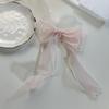 Pinza para el cabello de perlas de malla con lazo de cinta para temperamento súper hada para la cabeza para mujer