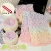 Fio para Gorro e Cachecol Tingido em Seções de Bala Arco-Íris Fio Misturado à Mão com Mohair Artesanal Bola de Fio DIY Presente DIY para Amigos