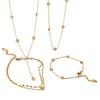 Nuevo Collar de Acero de Titanio con Zirconia de Oro de 18k Ins de Alto Grado Lujo Ligero con Incrustaciones de Diamantes Cadena Clavicular de Acero Inoxidable Traje de Joyería