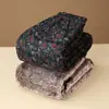 Calças de algodão quentinhas de inverno da vovó, calças retas com forro de fleece e espessadas da mamãe, adequadas para uso ao ar livre, calças femininas de cintura alta elástica para mulheres de meia-idade e idosas
