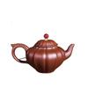 Fabricante de Tetera de Arcilla Púrpura al por Mayor Tetera de Arcilla Púrpura de Mineral Crudo con Patrón Acanalado, Tetera de Cereza Sonriente, Juego de Té para el Hogar, Tetera de Gran Capacidad 600ml