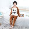 Pijamas de franela para niños de otoño e invierno, ropa de casa para niñas y bebés, forro polar coral grueso de invierno para niños.