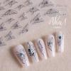 Aha Calcomanías para Uñas de Mariposa Popular Celebridad de Internet Huecas Líquidas Estampado Caliente Plateadas Blancas Calcomanías Decorativas para Uñas de Mariposa