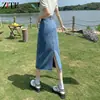 Saia Jeans Preta Saia Feminina 2024 Nova Média Comprimento Primavera e Verão Pequena Linha A Saia de Quadril Saia Longa Sobre Saia