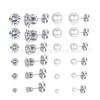 Transfronterizo 12 pares de aretes de circonita de 6 garras de acero inoxidable traje combinado de perlas Amazon AliExpress ebay venta caliente