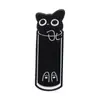 Broche de Gato Negro Divertido de Dibujos Animados Gatito Negro Elegante Gato Lindo Líquido Gato Negro Aleación Accesorios para Bolsos
