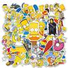 50 pegatinas de graffiti de dibujos animados de Los Simpson, pegatinas impermeables para equipaje y monopatín