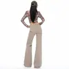 Laranja jovem # Calça jeans boca de sino estilosa e moderna para mulheres, cintura alta, corte justo, valoriza a silhueta, levanta o bumbum, versátil e chique